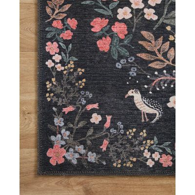 Rifle Paper Co. Rifle Paper Co. x Loloi Maison MAO-04 Tuileries Navy Rug | Wayfair Famous Gardens, Whimsical Style, Loloi Rugs, Rug Direct, Navy Rug, Rug Company, Navy Area Rug, Whimsical Fashion, Black Area Rugs