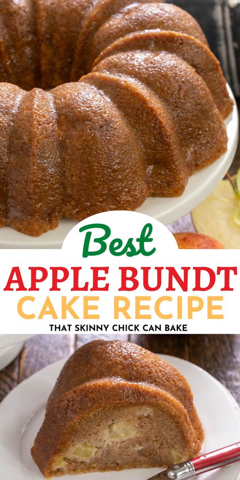 Apple Bundt Cake Recipes, Dense Cake, Apple Cake Recipe Easy, Easy Bundt Cake Recipes, Bundt Recipes, Fall Eats, Easy Bundt Cake, Apple Bundt Cake, Honey Caramel