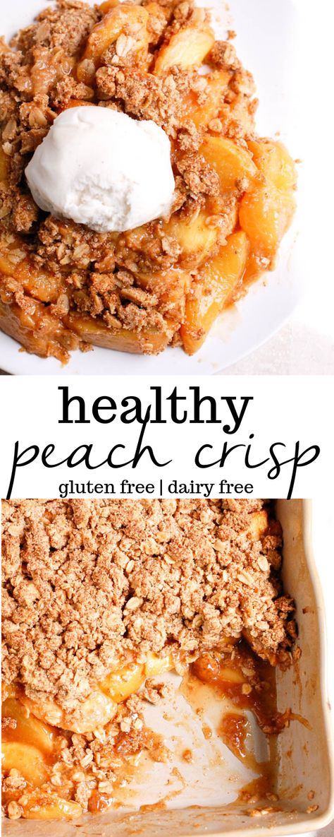 Healthy Peach Crisp, Peach Crisp Recipe, Peach Crisp, Peach Desserts, Summer Picnics, Dessert Aux Fruits, Desserts Vegan, Fresh Peaches, Cake Vegan