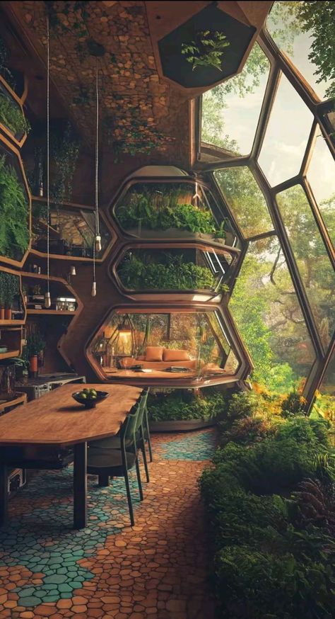 Solarpunk Interior, Solarpunk Technology, Solarpunk House, Punk House, Solar Punk, Nyc Office, Crazy Home, Earthy Home, Esoteric Art