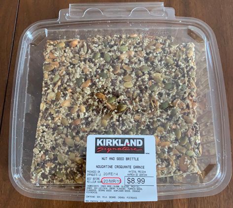 Costco Kirkland Signature Nut and Seed Brittle Review Seed And Nut Brittle, Costco Nut And Seed Brittle Recipe, Nut And Seed Brittle, Seed Brittle Recipe, Seed Bars Recipe, Nut Cluster Recipe, Nut Brittle, Costco Food, Recipes With Ingredients