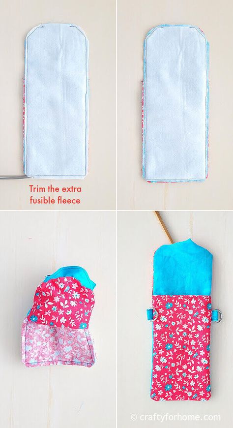 Cell Phone Holders, Mobile Pouch Handmade, Crossbody Cell Phone Purse Pattern Free, Diy Phone Pouches, Diy Phone Bag, Phone Purse Pattern, Sewing Machine Beginner, Sewn Gifts, Phone Bag Pattern