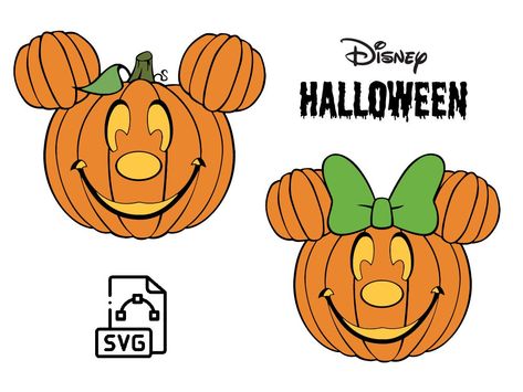 Disney Halloween Svg Free Files, Halloween Bites, Disney Halloween Svg, Pumpkin Mickey, Shirt Svgs, Western Clipart, Halloween Svgs, Disney Clipart, Disney Illustration