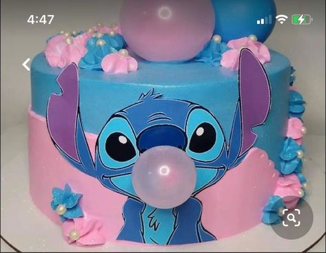 Stitch Drip Cake, Stitch Fondant Cake, Stich Birthday Cake Girl, Stitch Birthday Cake For Girl, Bolos Do Stitch, Stitch Torte, Cumple De Stitch Ideas, Stitch Cake Ideas, Stitch Cake Design