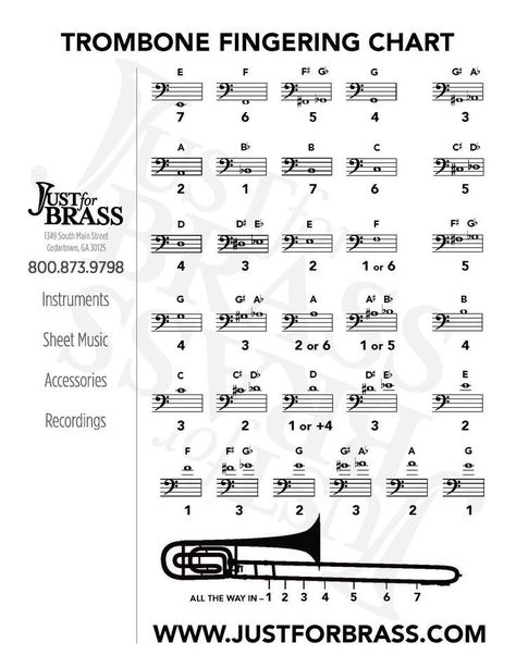 Trumpet Fingering Chart, Conducting Music, Trombone Music, Trombone Sheet Music, Music Theory Lessons, Trumpet Music, Piano Music Lessons, Brass Instrument, Drum Sheet Music