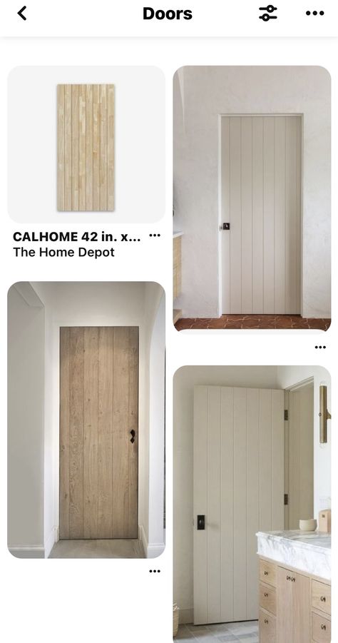 Spanish Baseboards, Basement Door Ideas Interior, Beige Doors Interior, California Doors, Shiplap Doors, Modern Beach House Bedroom, Painted Interior Door, Shiplap Door, Modern Windows And Doors