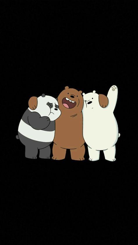 Webearbears Wallpaper, 3 Bears Wallpaper, 3 Bears Cartoon Wallpaper, We Bare Bear Wallpaper, Black Cartoon Wallpaper, Cartoon Bears, We Bear Bears, Iphone Wallpaper Cat, Dog Quotes Love