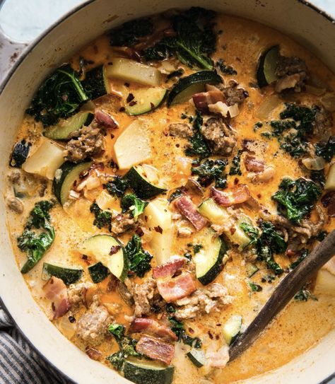 Tuscan Zuppa Soup, Lauren Nicholsen, Kale Sausage Soup, Kale Sausage, Zuppa Soup, Coq Au Vin Recipe, Honey Buzzard, Sausage And Kale, Sausage Kale