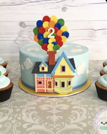 Up Cake Disney, Up Theme Birthday Cake, Up Cake Ideas Disney, Up Movie Cake Ideas, Disney 1st Birthday Boy Up, Up Themed Birthday Party Pixar Cake, Up Birthday Party Theme Disney Boy, Up Birthday Party Theme Disney, Up Birthday Cake