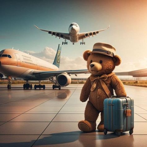 Cute Teddy Bear Pics, Teddy Photos, Teddy Pictures, Nice Trip, In The Airport, Teddy Bear Images, Teddy Day, Teddy Bear Wallpaper, Have A Nice Trip