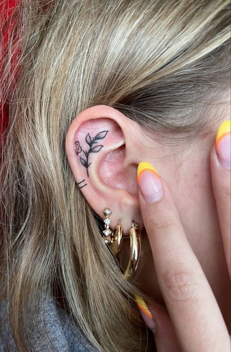 #eartattoo #ear #idea #fleur #tattoo #tattooideas Ear Cartilage Tattoo, Cartilage Tattoo, October Flowers, Ear Tattoos, Ear Tattoo, Tattoo Ideas, Lifestyle, Tattoos, Beauty