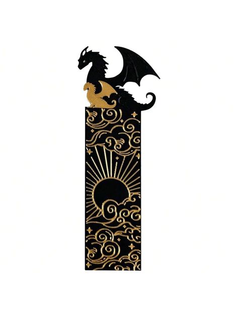 Dragon Bookmark, Black And Gold Dragons With Sun And Clouds Bookmark, Fourth Wing Bookmark Double Sided Cool Bookmark For Book , Boys Girls Book Accessories, Christmas BookmarkI discovered amazing products on SHEIN.com, come check them out! Dragon Bookmark, Sun And Clouds, Fourth Wing, Book Accessories, Black And Gold, Book Lovers, Sun, Gold, Black