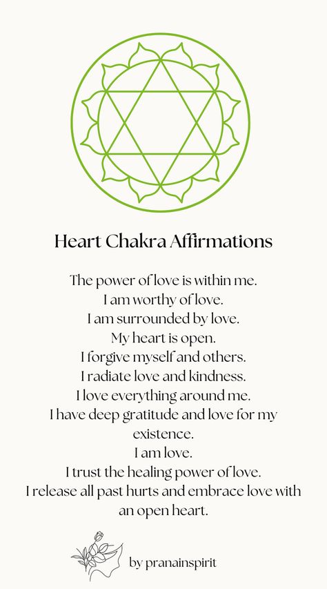 Use these affirmations to heal your heart chakra

#chakras #chakrawork #spiritual #spirituality #manifesting #chakrahealing #journaling #balancedchakras #love #heartchakra How To Clear Heart Chakra, Heart Chakra Quotes, Chakra Healing For Beginners, Heart Chakra Affirmation, 8th Chakra, Chakra Journal, Sacral Chakra Affirmation, Health Illustration, Healing Chakras