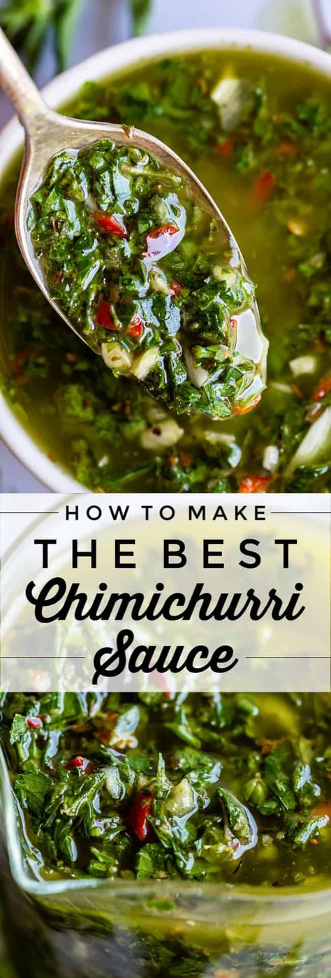 How to Make Easy Chimichurri Sauce from The Food Charlatan. Chimichurri sauce is the king of marinades and condiments! Parsley is ground together with oil and vinegar and lots of garlic. It is SO easy to make and requires no cooking. A staple for South American churrasco (grilled meat), it's great with beef, pork, chicken, or your morning eggs. #chimichurri #sauce #recipe #easy #steak #oregano #chicken #Argentino #shrimp #vegetables #salmon #salad #flanksteak #marinade #rice #receta #pork #... Easy Chimichurri Sauce, Curry Marinade, Chimichurri Sauce Recipe, The Food Charlatan, Food C, Pork Chicken, Food Charlatan, Chimichurri Sauce, Steak Marinade