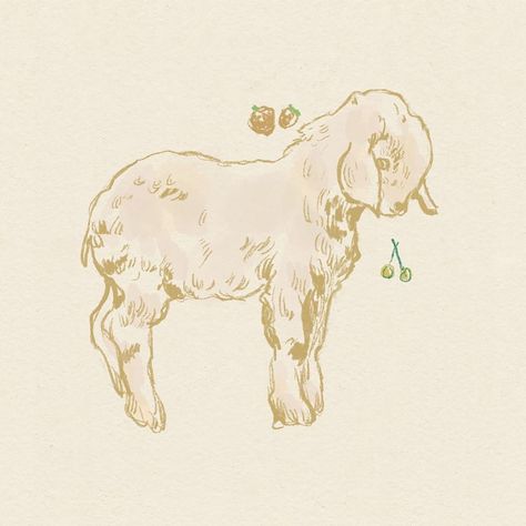 Baa-rilliant! Learn why lamb illustrations are a favorite theme for art and children's books. A fluffy journey through history and imagination. Sheep Vintage Illustration, Lamb Art Reference, Lion And Lamb Illustration, How To Draw Lamb, Vintage Lamb Illustration, Cute Lamb Art, Baby Lamb Drawing, Goat Art Illustration, Cute Goat Art