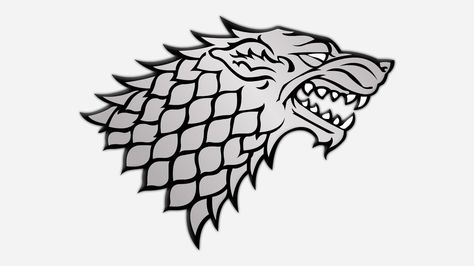 House Stark (Game Of Thrones) Symbol Image Trace House Stark Logo, House Stark Sigil, Stark Direwolf, Stark Sigil, Game Of Thrones Winter, Ned Stark, A Game Of Thrones, Dire Wolf, Gra O Tron