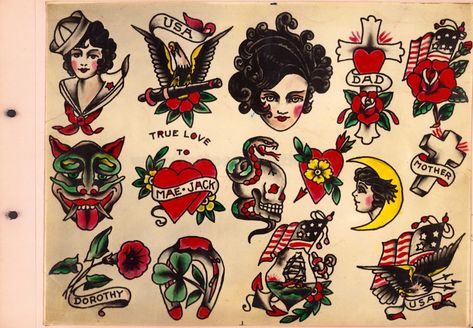 Imperial Tattoo, Flash Art Tattoos, Sailor Jerry Flash, Sailor Jerry Tattoo Flash, Desenhos Old School, Jerry Tattoo, Dragons Tattoo, Sailor Tattoos, Vintage Tattoo Design