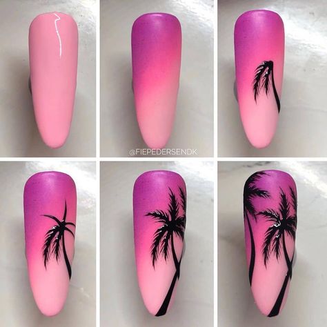 Uñas Nail Art, Nexgen Nails Colors, Nails Grunge, Nexgen Nails, Halloween Nails Diy, Palm Tree Nails, Unghie Sfumate, Tropical Nails, Tree Nails