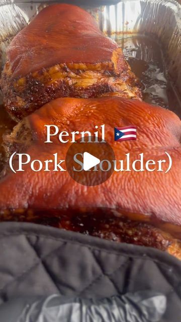 Edgardo E Jose on Instagram: "Recipe ⬇️ Pernil ( Puerto Rican Pork Shoulder )   Ingredients:    - pork shoulder  - Oil  - Garlic cloves  - Sazon  - Adobo - Black pepper  - Chilli powder  - Salt  - Rosemary  - Sofrito   Special Rub : black pepper, adobo, sazon, salt, rosemary, chilli powder.   Instructions:   1. Wash the pork shoulder  2. Stab pork shoulder with holes ( not skin )  3. Stuff garlic cloves inside holes  4. Season with my special rub and sofrito  5. Wipe skin down with wet paper towel for perfect clean crispy skin .  Roast Instructions:   6 hours and 30 minutes  Preheat oven to 425 degrees . Roast for 1 hour 🕟  Bring heat down to 350 degrees for 5 hours 30 minutes.   [ how to make pernil, how to make pork shoulder, roast, oven, oven roast, pork shoulder, how to season pork sh Pork Shoulder Roast In Oven, Spanish Pork Shoulder, Puerto Rican Pork Shoulder, Pork Shoulder Recipes Oven, Puerto Rican Pork, Cooking Pork Shoulder, Roast Pork Shoulder, Roast Oven, Meat Lovers Recipes