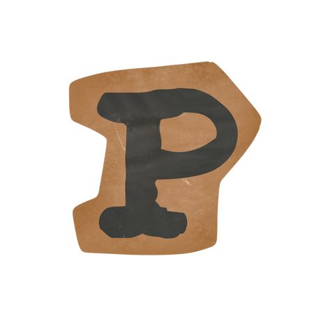 Letter P Design Fonts, Huruf P Aesthetic, Brown Letter Aesthetic, Letter Drawing Ideas, Vintage Fonts Alphabet, Typewriter Alphabet, P Letter Design, Font Canva Lettering, Magazine Letters