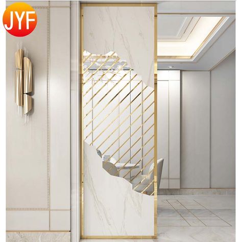 Y037 Living Room Decorative 304 Gold Room Divider Stainless Steel Partition Screen - Buy Stainless Steel Partition Screen,304 Gold Room Divider Stainless Steel Partition Screen,Living Room Decorative 304 Gold Room Divider Stainless Steel Partition Screen Product on Alibaba.com Partition With Storage, Decoration Living Room Ideas, Living Room Separator Ideas, Modern Partition, Modern Partition Walls, Room Partition Wall, Room Divider Ideas, Wall Partition Design, Painted Living Room Furniture