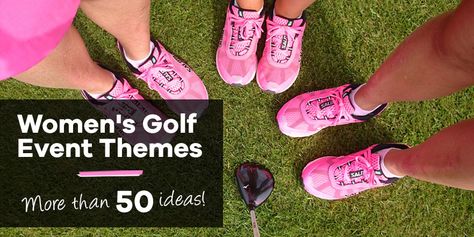 Women's Golf Tournament Theme Ideas | The Studio Style Blog Golf Tournament Ideas Fundraising, Event Theme Ideas, Couples Golfing, Disney Golf, Golf Fundraiser, Golf Theme Party, Ladies Event, Golf Invitation, Golf Events