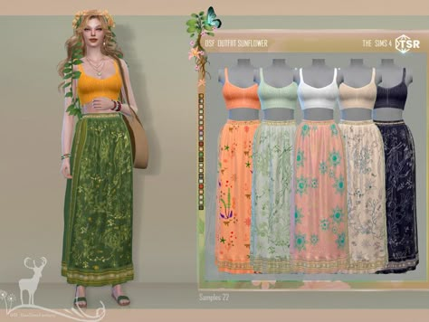 This set is inspired by spring, it consists of a crochet top combined with a long skirt. Found in TSR Category 'Sims 4 Female Adult Everyday' The Sims 4 Outfits, Dansimsfantasy Cc, Sims 4 Outfits, Sims Challenge, Layered Crop Top, Sims 4 Cheats, Maxis Match Cc, Cc Folder, Tropical Outfit