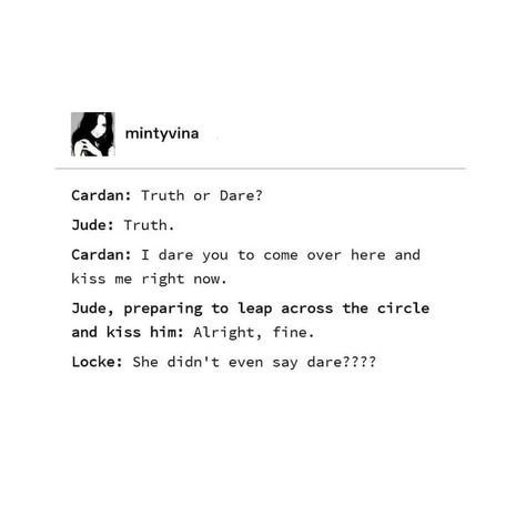 Cardan: Verdade ou Desafio? /Jude: Verdade. /Cardan: Eu te desafio a vir aqui e me beijar agora./ Jude, preparando-se para pular através do círculo e beijá-lo: Tudo bem, tudo bem. /Locke: Ela nem disse ouse ???? Cardan Being Crowned, Jude And Carden Spicy, Jude And Cardan Funny Memes, Cardan And Jude Fanart Spicy, Jude X Cardan, Jude And Cardan Fanart Spicy, Cardan And Jude Fanart, Cardan Greenbriar, Cardan And Jude