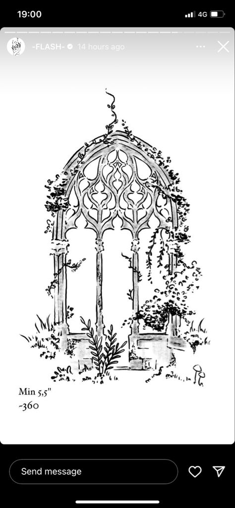 Secret Garden Door Tattoo, Cemetery Gates Tattoo, Garden Door Tattoo, Castle Window Tattoo, Goth Architecture Tattoo, Old House Tattoo, Garden Gate Tattoo, Gothic Arch Tattoo, Secret Garden Tattoo