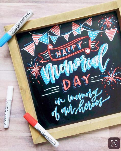 Happy Memorial Day! Remembering all the brave heroes who fought for this country to protect our freedom. 🇺🇸⁣ ⁣ #happymemorialday #memorialdayweekend #braveheroes #wethankyou #heroes Patriotic Chalkboard, Summer Chalkboard Art, Memorial Day Pictures, Summer Chalkboard, Memorial Day Bbq, Memorial Day Activities, Memorial Day Quotes, Blackboard Art, Chalk Sign