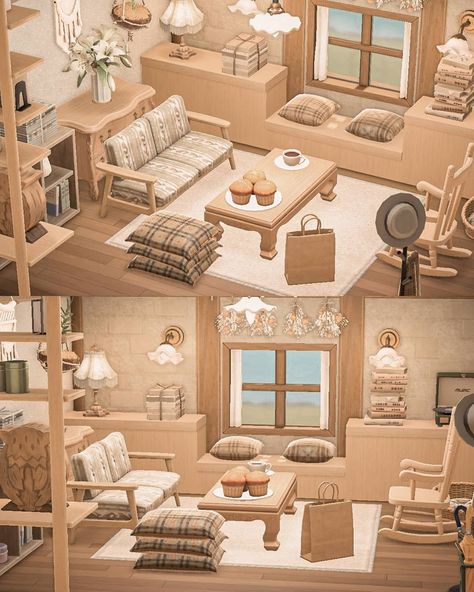 Glyk🌰 on Instagram: “A cozy living room🤍 My amazing partners @isleofzoie @lunalandcrossing @staceycrossing @peony.bees @isleofnoyo @crossing.thehorizons…” Acnh Cottagecore House, Acnh Home Ideas, Acnh Living Rooms, Acnh Living Rooms Ideas, Animal Crossing House Ideas, Acnh House Ideas, Acnh Rooms, Acnh Room Ideas, Animal Crossing Room Ideas