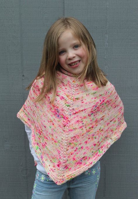 Basic Childrens Poncho Free Knitting Pattern Free Knit Poncho Pattern, Poncho Knitting Patterns Free, Knitted Poncho Patterns Free, Kids Poncho Pattern, Knitted Ponchos, Easy Poncho Knitting Pattern, Crochet Poncho Kids, Toddler Poncho, Crochet Baby Poncho