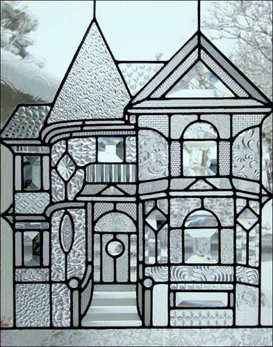 LOVE LOVE LOVE!!!   This is a fantastic example of how artistic and interesting clear textured glass can be when used together... Victorian Stained Glass Panels, Stained Glass Gifts, Mosaic Stained, Custom Stained Glass, Stained Glass Diy, Tiffany Glass, Stained Glass Crafts, Stained Glass Designs, Stained Glass Panels