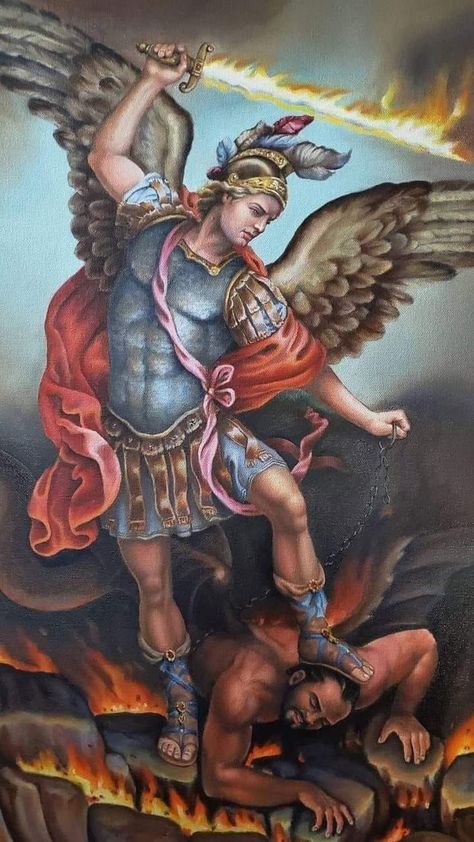 St. Michael the Archangel be our protection against the wickedness and snares of the Devil. May God rebuke him we humbly pray and do thou O Prince of the Heavenly Host by the power of God, cast into hell, satan and all the evil spirits who prowl about the world, seeking the ruin of souls. Amen. Angel Warrior Tattoo, Archangel Michael Tattoo, Archangel Tattoo, St Michael The Archangel, Michael The Archangel, Archangel Gabriel, Angel Warrior, Warrior Tattoo, San Michele