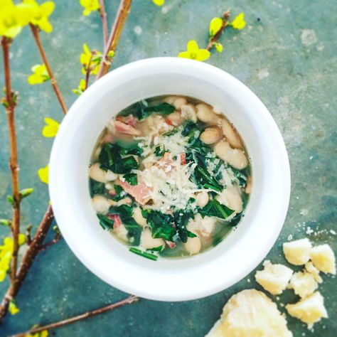 DANDELION + CANNELLINI BEAN SOUP - Community Kitchen ATL Chipotle Chicken Chili, Cannellini Bean Soup, Cannellini Beans Soup, Gerd Recipes, Asian Lettuce Wraps, Dandelion Greens, Cannellini Bean, Community Kitchen, Chicken Vegetable