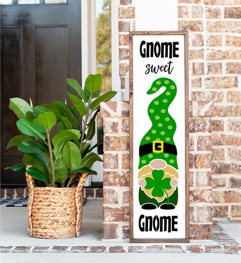 Gnome Stencil, Porch Stencil, Gnome Sweet Gnome, St Patties, St Patricks Crafts, St Patrick's Day Decorations, Cedar City, Saint Patties, St Patrick's Day Crafts