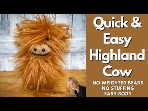 (3811) *NEW* Quick & Easy DIY Highland Cow/No Weighted Beads or Stuffing - YouTube Diy Highland Cow Crafts, Highland Cow Tutorial, Diy Highland Cow, Animal Gnomes, Hyland Cow, Cow Diy, Mini Highland Cow, Interesting Crafts, Cow Craft