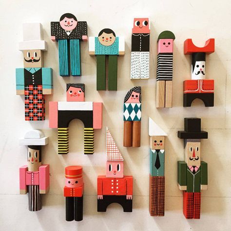 Block Painting, Kids Wooden Toys, Toy Art, Wood Crafts Diy, Kids Wood, Wooden Dolls, Designer Toys, Wooden Art, Wood Toys