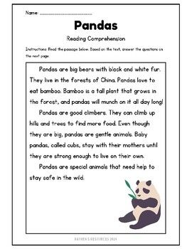 Close Reading, Comprehension Questions, 1st/2nd Grade Printable Worksheets

Are your students working on their reading comprehension? Are they learning about Pandas? This resource is perfect for you!
Made for first-grade and second-grade students.
Comes with 3 different reading passages, 3 comprehension question pages, 4 graphic organizers, 11 pages total. Reading Passages 2nd Grade, 2nd Grade Reading Comprehension, Reading Comprehension Questions, 2nd Grade Reading, First Grade Reading, Comprehension Passage, Fiction And Nonfiction, Close Reading, Reading Resources