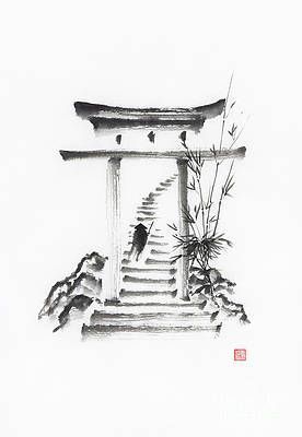 Japanese Temple Drawing, Japanese Temple Tattoo, Zen Temple, Ink Tattoo Design, World Map Tattoos, Red Tattoo Ideas, Vietnam Tattoo, Temple Tattoo, Temple Drawing