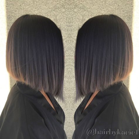 45 Degree Haircut Short, Triangle One Length Haircut, Short Sleek Bob, Triangle Haircut, Angular Bob, One Length Haircuts, One Length Hair, Sleek Short Hair, A Line Haircut