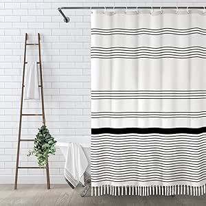 Tassel Shower Curtain, Black And White Shower Curtain, Black Shower Curtain, Shower Curtain Black, Elegant Shower Curtains, Rose Shower Curtain, Farmhouse Shower Curtain, Cloth Shower Curtain, Bathroom Farmhouse