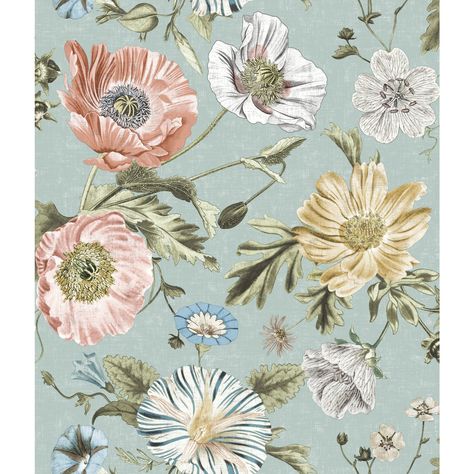 Field Of Poppies, Dorm Furniture, Love Soft, Vintage Florals, Peel And Stick Vinyl, Affordable Decor, Peel Stick Wallpaper, Burke Decor, Vinyl Wallpaper