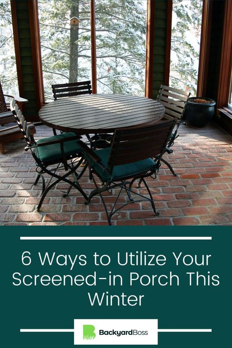 Screened-in porches are great in the summer, but does yours sit empty all winter? It's time to reclaim your porch this winter. Take it from a cool and breezy summer hangout to a warm and cosy winter den with this tutorial on how to utilize your screened-in porch this winter. How To Winterize A Screened In Porch, Winterize Porch Ideas, Porch Enclosure Ideas For Winter, Winterize Screened In Porch Diy, Summer Hangout, Screened In Porch Diy, 3 Season Porch, Porch Enclosures, Screened In Deck