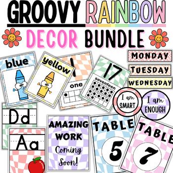 ooking for a new theme for your classroom? This GROOVY Checkered Pastel Rainbow decor bundle is perfect for your classroom! The theme is calming and not overstimulating, while also being fun and bringing a POP of color to your classroom. Includes 12 resources! Alphabet, color, shape, number, hand signal, and table group posters. Amazing work coming soon posters. Affirmation station kit, Flip calendar cards, printable borders, 10 drawer cart labels, and skip count posters! Perfect for elementary. Pastel Preschool Classroom Decor, Kindergarten Classroom Pastel Theme, Amazing Work Coming Soon, Pastel Pop Classroom Decor, Rainbow Calendar Classroom, 10 Drawer Cart Labels, Rainbow Remix Classroom Decor, Drawer Cart Labels, Pastel Rainbow Decor