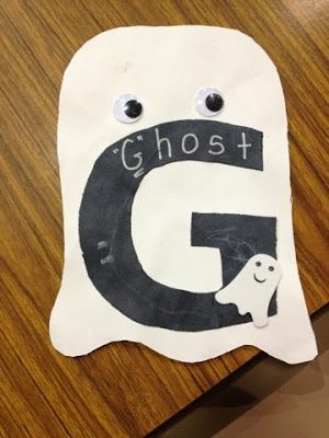 G is for Ghost - super cute to do around Halloween! G Is For Ghost, Letter G Crafts, Letter G Activities, Preschool Letter Crafts, Alphabet Letter Activities, Alphabet Crafts Preschool, Abc Crafts, Alphabet Letter Crafts, The Letter G