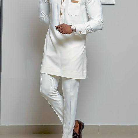 Faster shipping. Better service White Senator Design, White Senator Styles For Men, Wedding Suit Groomsmen, Groomsmen Outfit, Wedding Groomsmen Attire, Men Kaftan, Senator Wears, Traditional Skirts, Dashiki Shirt