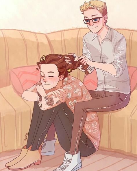 Narry Storan, One Direction Cartoons, One Direction Drawings, Friendship Wallpaper, One Direction Art, Niall And Harry, 1d Imagines, One Direction Photos, One Direction Memes