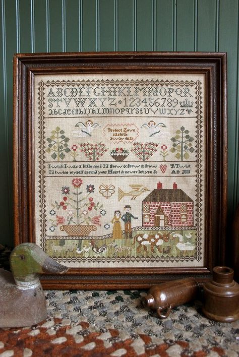 My Heartstring: *NEW* Never Let You Go Heartstring Samplery, Vintage Samplers, Cross Stitch Sampler Patterns, Antique Samplers, Let You Go, Bird Motif, Cross Stitch Samplers, March 2024, Brick And Mortar