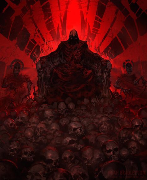 On His Throne by noahbradley on DeviantArt Blood Knight, Dark Creatures, Arte Peculiar, The Dark Tower, Ange Demon, 다크 판타지, Dungeons Dragons, Fantasy Setting, Scary Art